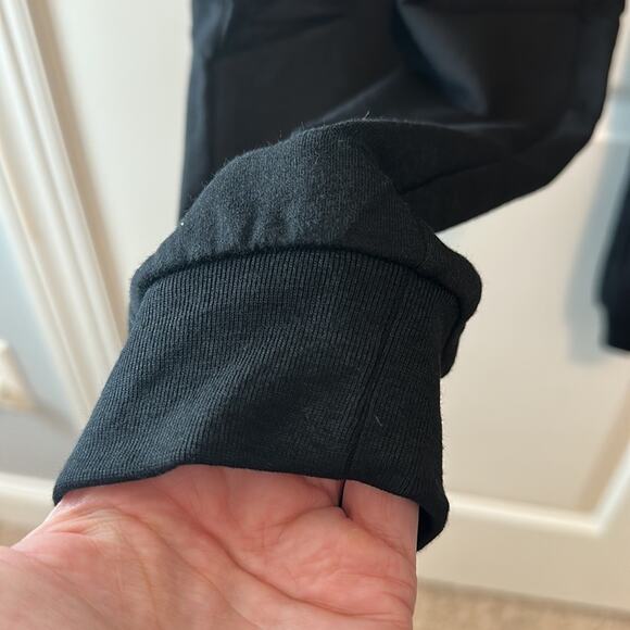 Badgley Mischka Black French Terry Jogger Pants Embroidered Patch Size XL NWT - Picture 6 of 9